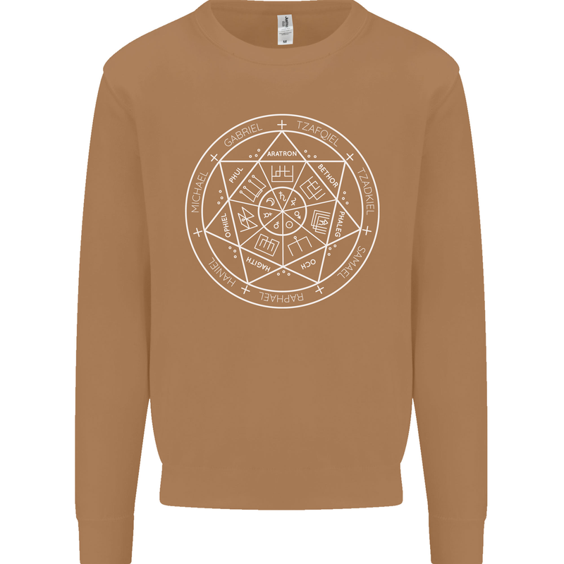 Seal of the Seven Archangels Mens Sweatshirt Jumper Caramel Latte