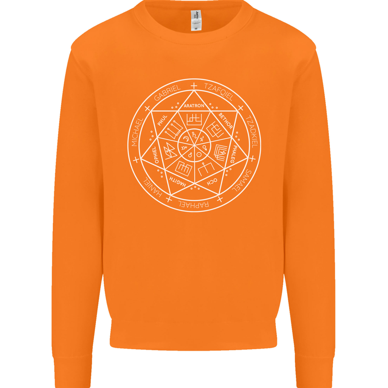 Seal of the Seven Archangels Mens Sweatshirt Jumper Orange