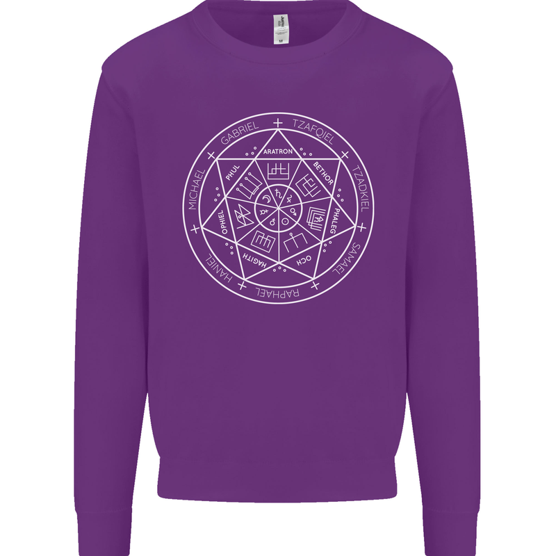 Seal of the Seven Archangels Mens Sweatshirt Jumper Purple