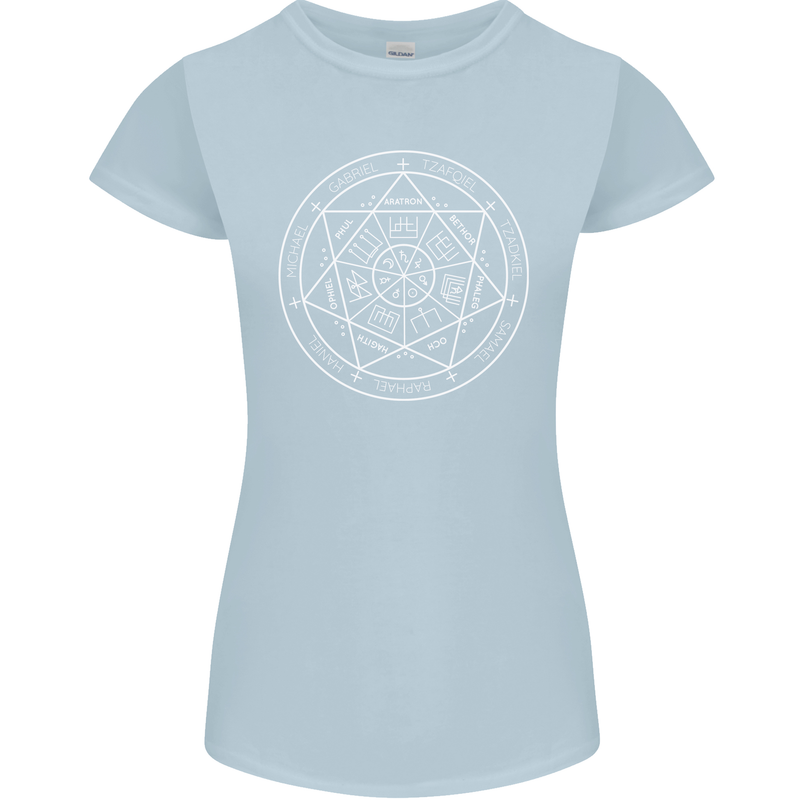 Seal of the Seven Archangels Womens Petite Cut T-Shirt Light Blue