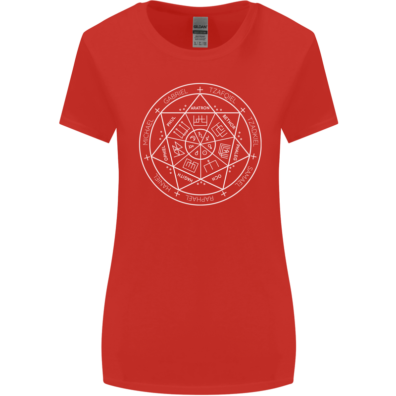 Seal of the Seven Archangels Womens Wider Cut T-Shirt Red
