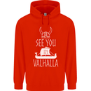 See You in Valhalla The Vikings Norse Odin Childrens Kids Hoodie Bright Red
