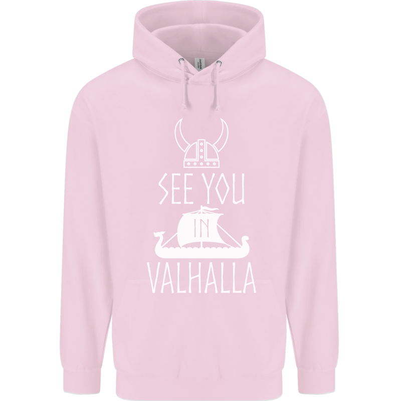 See You in Valhalla The Vikings Norse Odin Childrens Kids Hoodie Light Pink