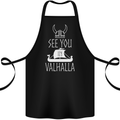 See You in Valhalla The Vikings Norse Odin Cotton Apron 100% Organic Black