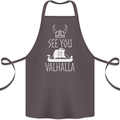 See You in Valhalla The Vikings Norse Odin Cotton Apron 100% Organic Dark Grey