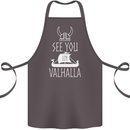 See You in Valhalla The Vikings Norse Odin Cotton Apron 100% Organic Dark Grey