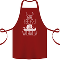 See You in Valhalla The Vikings Norse Odin Cotton Apron 100% Organic Maroon