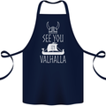 See You in Valhalla The Vikings Norse Odin Cotton Apron 100% Organic Navy Blue