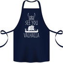 See You in Valhalla The Vikings Norse Odin Cotton Apron 100% Organic Navy Blue