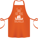 See You in Valhalla The Vikings Norse Odin Cotton Apron 100% Organic Orange