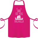 See You in Valhalla The Vikings Norse Odin Cotton Apron 100% Organic Pink