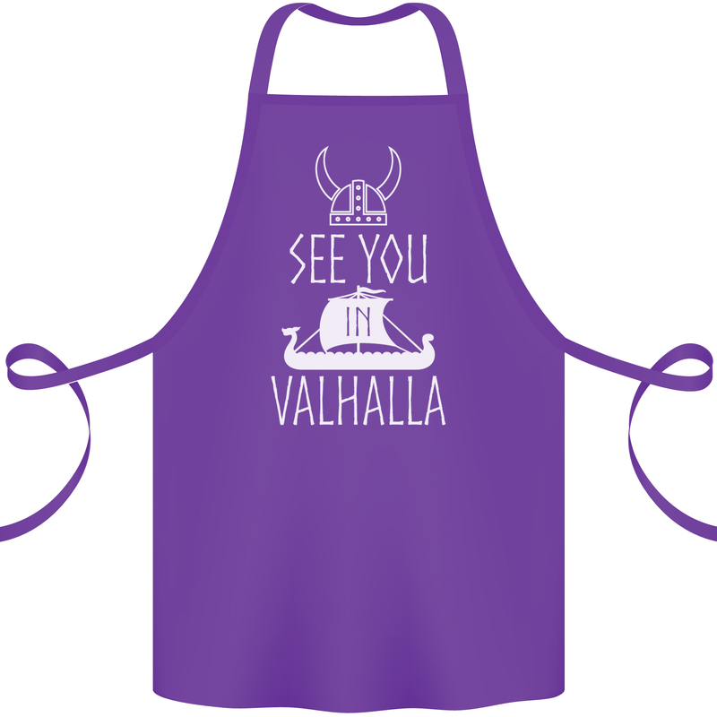 See You in Valhalla The Vikings Norse Odin Cotton Apron 100% Organic Purple