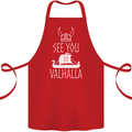 See You in Valhalla The Vikings Norse Odin Cotton Apron 100% Organic Red