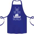 See You in Valhalla The Vikings Norse Odin Cotton Apron 100% Organic Royal Blue