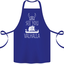 See You in Valhalla The Vikings Norse Odin Cotton Apron 100% Organic Royal Blue