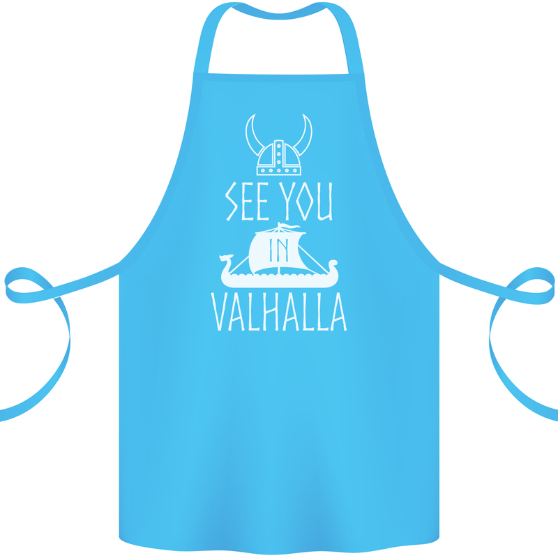 See You in Valhalla The Vikings Norse Odin Cotton Apron 100% Organic Turquoise