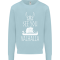 See You in Valhalla The Vikings Norse Odin Kids Sweatshirt Jumper Light Blue
