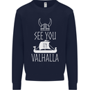 See You in Valhalla The Vikings Norse Odin Kids Sweatshirt Jumper Navy Blue