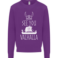 See You in Valhalla The Vikings Norse Odin Kids Sweatshirt Jumper Purple