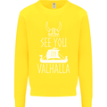 See You in Valhalla The Vikings Norse Odin Kids Sweatshirt Jumper Yellow