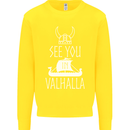 See You in Valhalla The Vikings Norse Odin Kids Sweatshirt Jumper Yellow