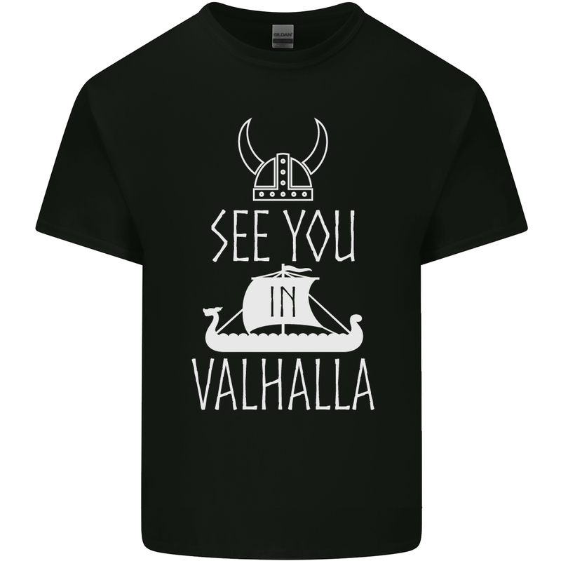 See You in Valhalla The Vikings Norse Odin Kids T-Shirt Childrens Black