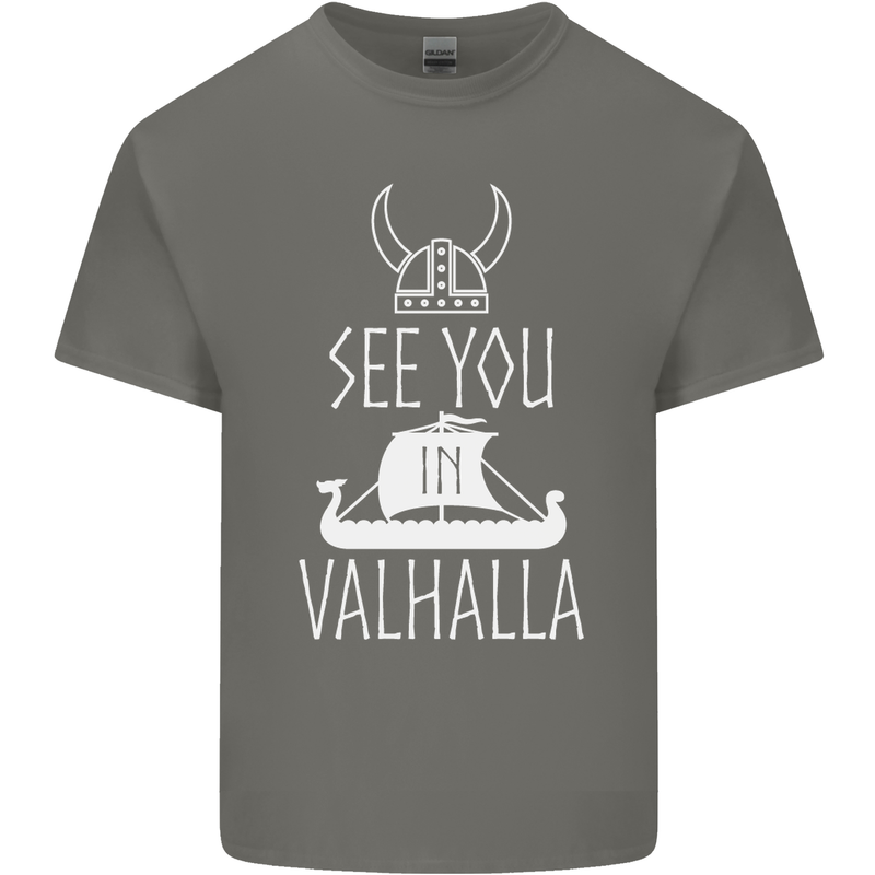 See You in Valhalla The Vikings Norse Odin Kids T-Shirt Childrens Charcoal