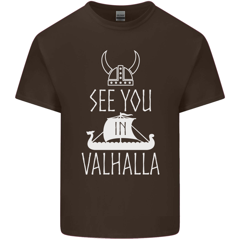 See You in Valhalla The Vikings Norse Odin Kids T-Shirt Childrens Chocolate
