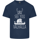 See You in Valhalla The Vikings Norse Odin Kids T-Shirt Childrens Navy Blue