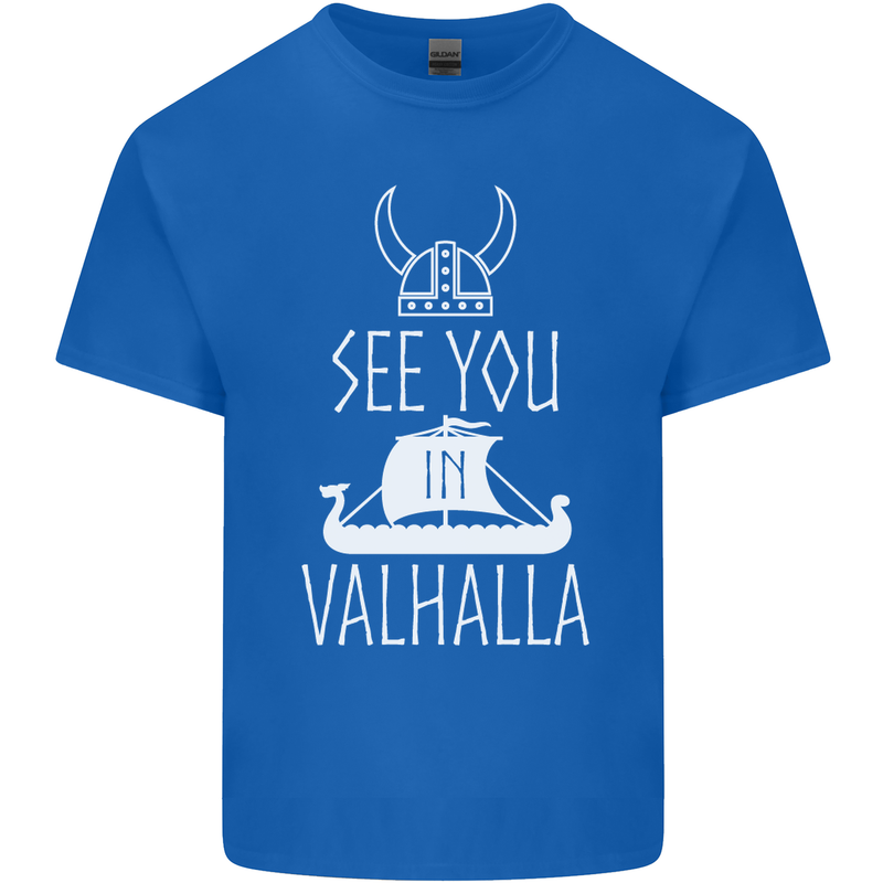 See You in Valhalla The Vikings Norse Odin Kids T-Shirt Childrens Royal Blue