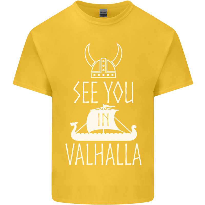See You in Valhalla The Vikings Norse Odin Kids T-Shirt Childrens Yellow