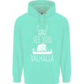 See You in Valhalla The Vikings Norse Odin Mens 80% Cotton Hoodie Peppermint