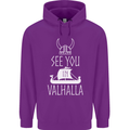See You in Valhalla The Vikings Norse Odin Mens 80% Cotton Hoodie Purple