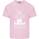See You in Valhalla The Vikings Norse Odin Mens Cotton T-Shirt Tee Top Light Pink