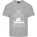 See You in Valhalla The Vikings Norse Odin Mens Cotton T-Shirt Tee Top Sports Grey