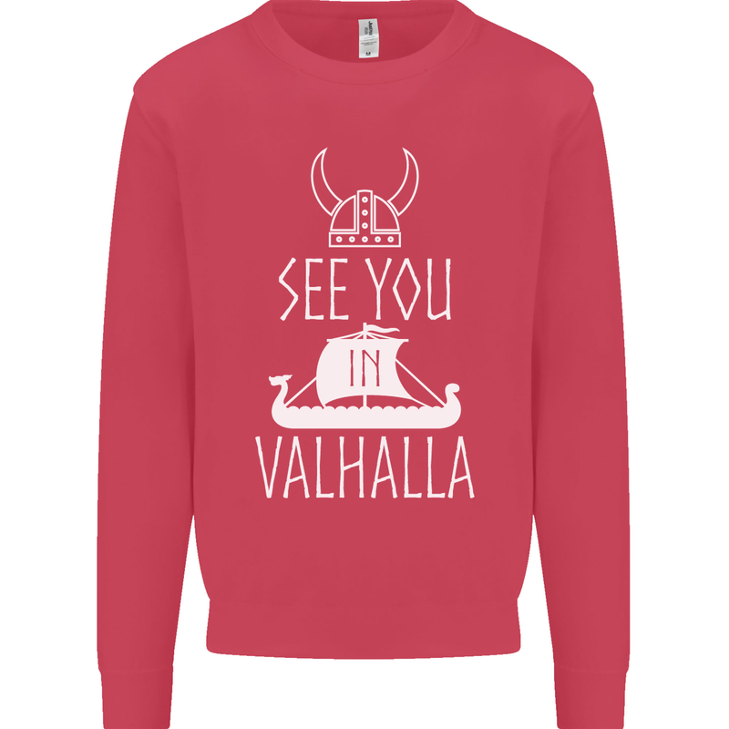 See You in Valhalla The Vikings Norse Odin Mens Sweatshirt Jumper Heliconia