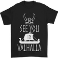 See You in Valhalla The Vikings Norse Odin Mens T-Shirt Cotton Gildan Black