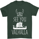 See You in Valhalla The Vikings Norse Odin Mens T-Shirt Cotton Gildan Forest Green
