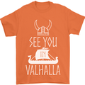 See You in Valhalla The Vikings Norse Odin Mens T-Shirt Cotton Gildan Orange