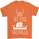 See You in Valhalla The Vikings Norse Odin Mens T-Shirt Cotton Gildan Orange