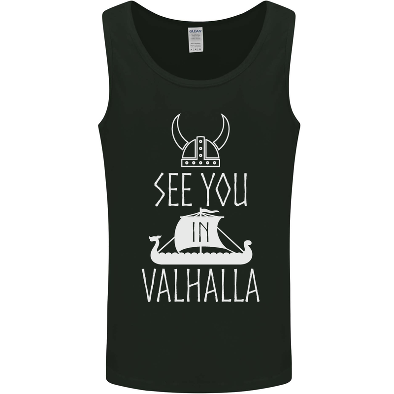 See You in Valhalla The Vikings Norse Odin Mens Vest Tank Top Black