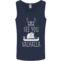See You in Valhalla The Vikings Norse Odin Mens Vest Tank Top Navy Blue