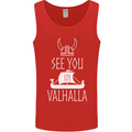 See You in Valhalla The Vikings Norse Odin Mens Vest Tank Top Red