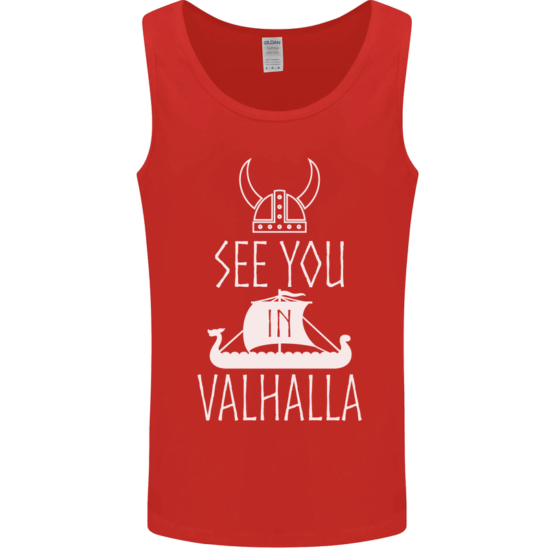 See You in Valhalla The Vikings Norse Odin Mens Vest Tank Top Red
