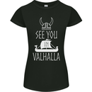 See You in Valhalla The Vikings Norse Odin Womens Petite Cut T-Shirt Black
