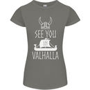 See You in Valhalla The Vikings Norse Odin Womens Petite Cut T-Shirt Charcoal