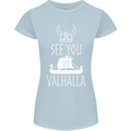 See You in Valhalla The Vikings Norse Odin Womens Petite Cut T-Shirt Light Blue