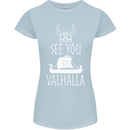 See You in Valhalla The Vikings Norse Odin Womens Petite Cut T-Shirt Light Blue