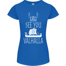 See You in Valhalla The Vikings Norse Odin Womens Petite Cut T-Shirt Royal Blue