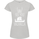 See You in Valhalla The Vikings Norse Odin Womens Petite Cut T-Shirt Sports Grey